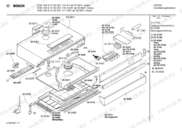 Схема №1 195306661 GB-5233.11S с изображением Декоративная планка для электровытяжки Bosch 00203433