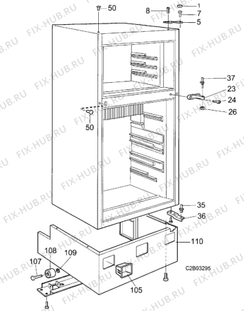 Взрыв-схема холодильника Electrolux Loisirs RKE400 - Схема узла Tub