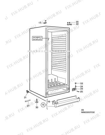 Взрыв-схема холодильника Electrolux ERC37253W - Схема узла C10 Cabinet