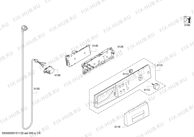 Схема №1 WAP24160EE Bosch Maxx 8 с изображением Панель управления для стиральной машины Bosch 00701551