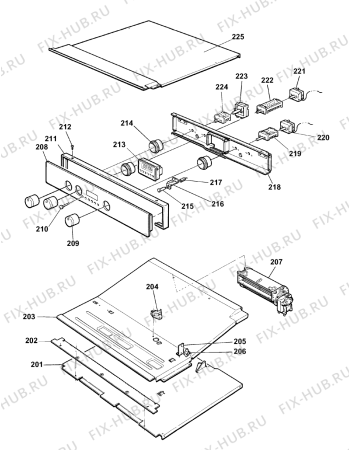 Схема №4 BU72S (F031618) с изображением Панель для электропечи Indesit C00225061