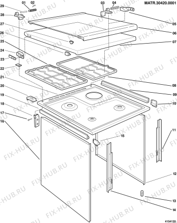 Схема №4 G731G3GR (F005895) с изображением Панель для плиты (духовки) Indesit C00041512