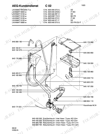 Взрыв-схема стиральной машины Aeg LAV6100 - Схема узла Water equipment