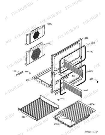 Взрыв-схема плиты (духовки) Zanussi ZOF35802XK - Схема узла Oven