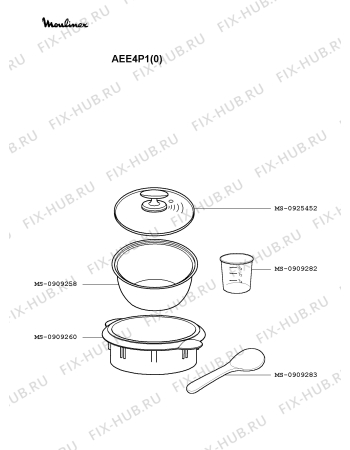 Взрыв-схема мультиварки (пароварки) Moulinex AEE4P1(0) - Схема узла 7P002247.1P2