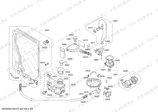 Схема №3 SMP69M02SK SuperSilence с изображением Силовой модуль запрограммированный для посудомойки Bosch 12005042