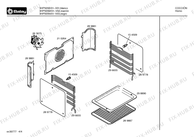 Схема №4 3HP505N с изображением Панель для плиты (духовки) Bosch 00357155