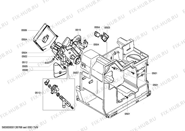 Схема №4 CA7500 Macchiato с изображением Кнопка для кофеварки (кофемашины) Bosch 00613260