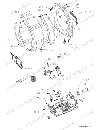 Схема №2 TRAS 6110/2 с изображением Обшивка для сушильной машины Whirlpool 481245213545