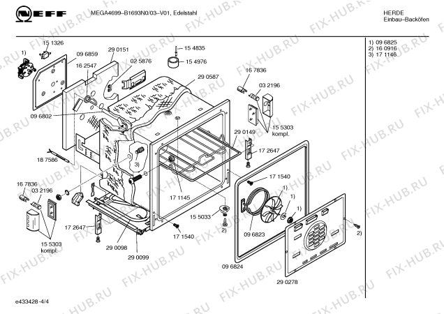 Схема №1 B1691N0GB с изображением Панель управления для электропечи Bosch 00357677