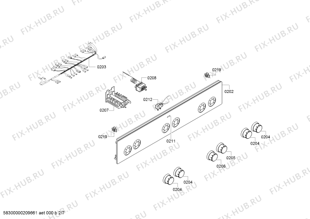 Схема №4 HXA050E20N с изображением Панель управления для духового шкафа Bosch 11026891