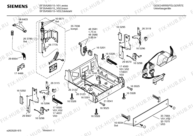 Схема №3 SF35A260 с изображением Инструкция по эксплуатации для посудомоечной машины Siemens 00587625