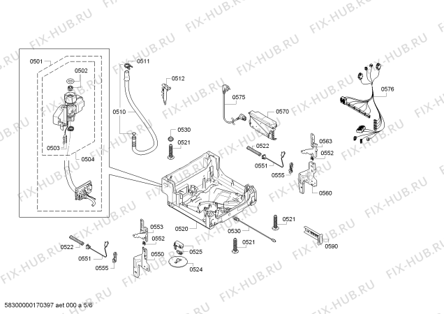 Схема №4 CP3A00J5 с изображением Передняя панель для электропосудомоечной машины Bosch 00745573