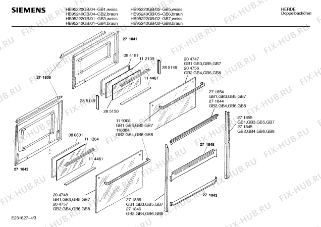 Схема №3 HB95222GB с изображением Индикатор для духового шкафа Siemens 00058192