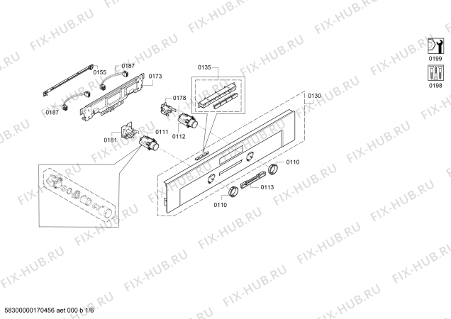 Схема №5 P1HEC79553 с изображением Ручка управления духовкой для электропечи Bosch 00619049