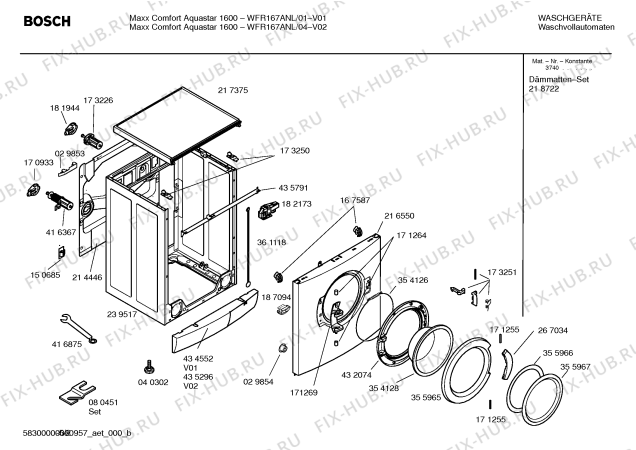 Схема №4 WFR167ANL Maxx Comfort Aquastar 1600 с изображением Ручка для стиральной машины Bosch 00489544