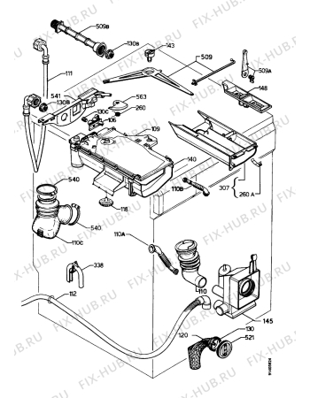 Взрыв-схема стиральной машины Zanussi FLS1212C - Схема узла Water equipment