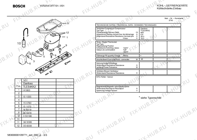 Схема №2 KIR25472FF с изображением Инструкция по эксплуатации для холодильника Bosch 00592027