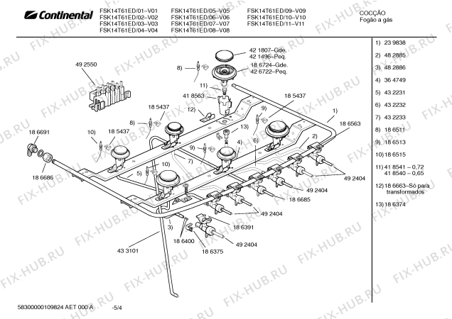 Взрыв-схема плиты (духовки) Continental FSK14T61ED Charme Plus II - Схема узла 04
