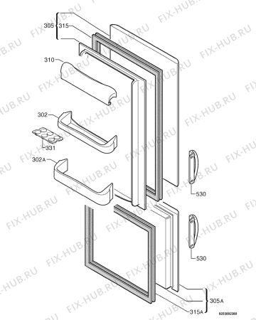 Взрыв-схема холодильника Frigidaire FR310 - Схема узла Door 003