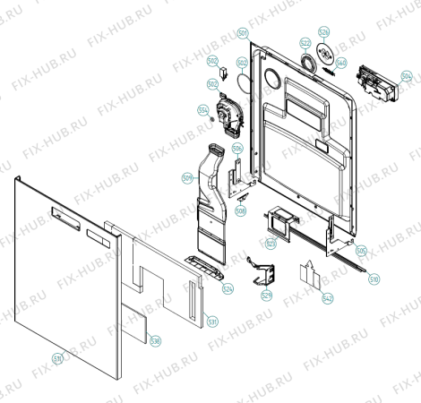 Взрыв-схема посудомоечной машины Asko DM820 SE   -Stainless (402913, DW90.1) - Схема узла 05