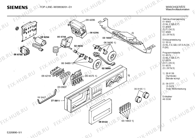 Схема №2 WI39530 TOPLINE с изображением Панель управления для стиралки Siemens 00286138