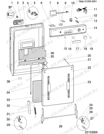 Схема №3 LV670DUOIX (F029948) с изображением Отделка для посудомойки Indesit C00098001