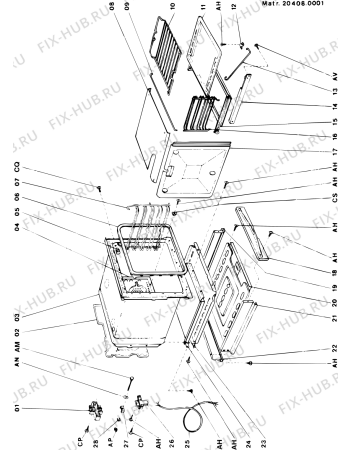 Взрыв-схема плиты (духовки) Indesit IG31M2 (F001068) - Схема узла