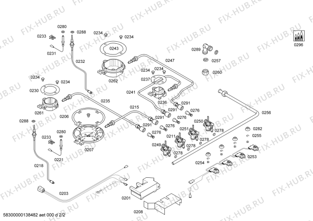 Взрыв-схема плиты (духовки) Bosch PPH626B80E - Схема узла 02