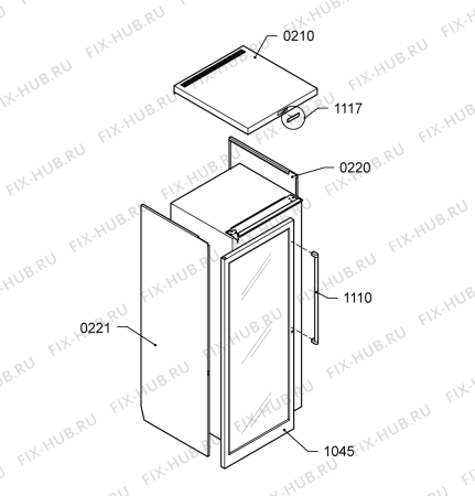 Схема №2 KRVC - 1825/I с изображением Ножка для холодильной камеры Whirlpool 480131100268