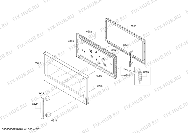 Взрыв-схема микроволновой печи Bosch HMVP053U Bosch - Схема узла 02