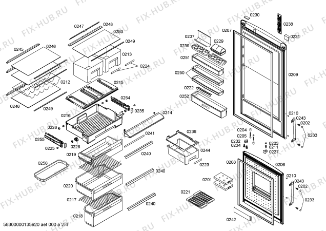 Схема №4 P1KNB4927A с изображением Изоляция для холодильника Bosch 00665538