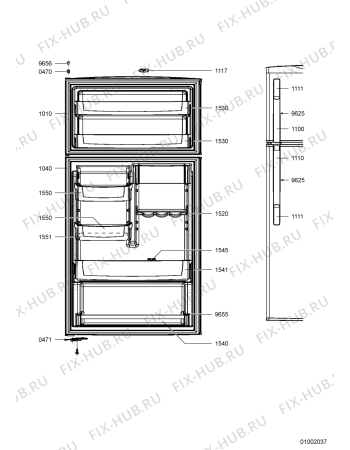 Взрыв-схема холодильника Whirlpool WTMD 630 SF - Схема узла