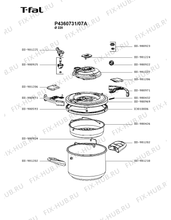 Схема №1 P4360731/07A с изображением Котелка Seb SS-981227