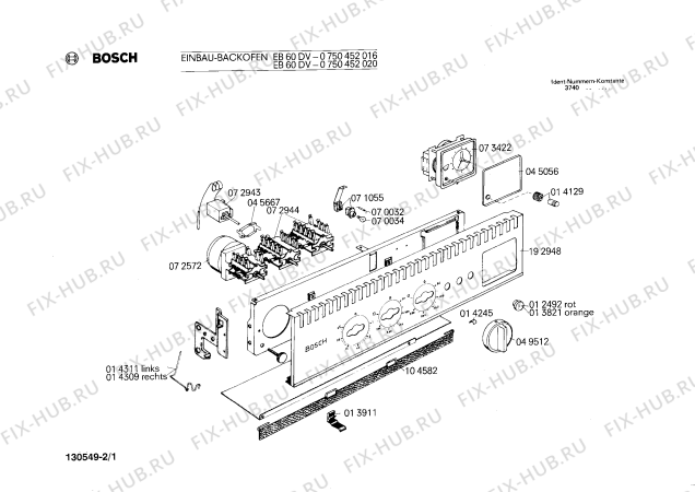 Схема №2 0750452020 EB60DV с изображением Переключатель для плиты (духовки) Bosch 00049512