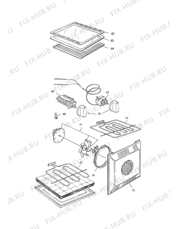 Взрыв-схема плиты (духовки) DELONGHI TEMX 664/1 V - Схема узла 3