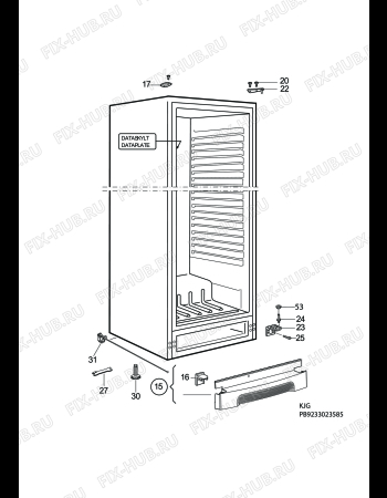 Взрыв-схема холодильника Electrolux ERC37255X - Схема узла C10 Cabinet