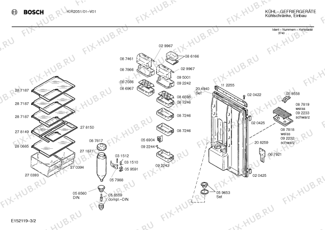 Схема №3 KI20R50 с изображением Крепежный набор для холодильника Bosch 00092241