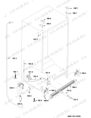 Схема №4 WSC5541 A+S с изображением Вноска для холодильника Whirlpool 481010394160