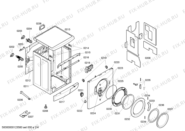 Схема №3 WAE28181SN Bosch Maxx 7 с изображением Уплотнитель для стиральной машины Bosch 00609076