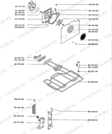 Взрыв-схема плиты (духовки) Aeg 3032B-B - Схема узла Electrical equipment