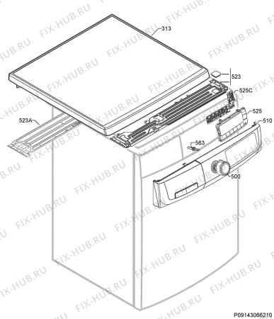 Взрыв-схема стиральной машины Electrolux EWF106517W - Схема узла Command panel 037