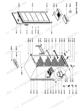 Схема №1 AFG 396/H с изображением Часть корпуса для холодильника Whirlpool 481245228511