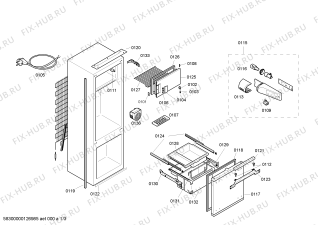 Схема №2 KI32NA50 с изображением Контейнер для овощей для холодильника Siemens 00705226