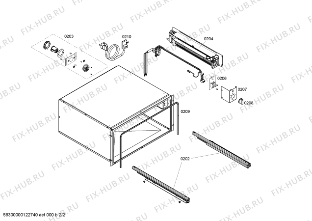 Схема №2 HW290560B с изображением Панель для духового шкафа Siemens 00478358