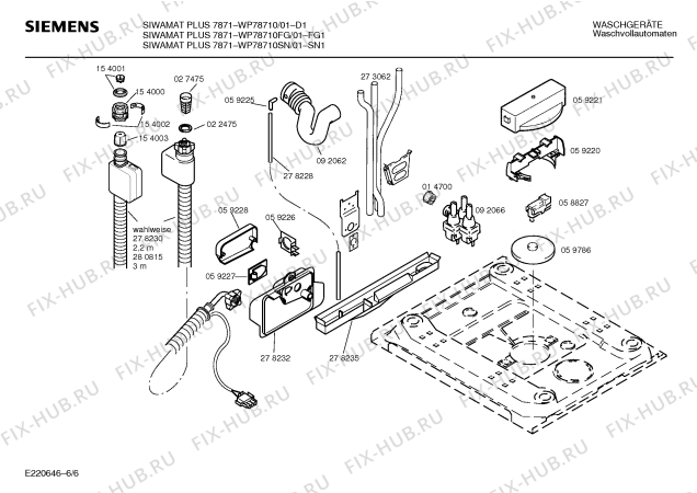 Схема №4 WP78710 SIWAMAT PLUS 7871 с изображением Панель управления для стиралки Siemens 00278443