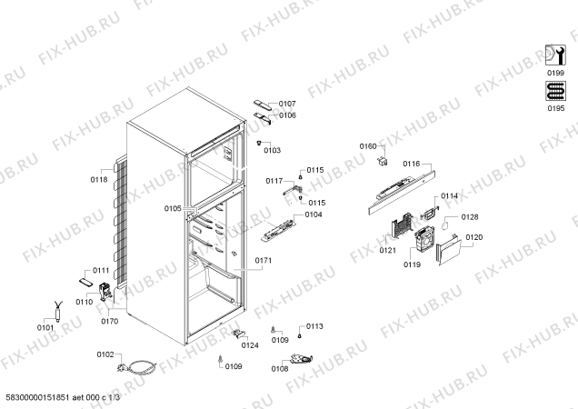 Схема №2 KDV43VW20N Bosch с изображением Уплотнитель двери для холодильной камеры Bosch 00710999