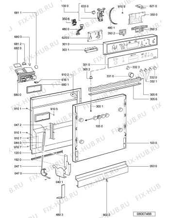 Схема №1 GSIP 60/1 POWER IN с изображением Панель для посудомоечной машины Whirlpool 480140100615