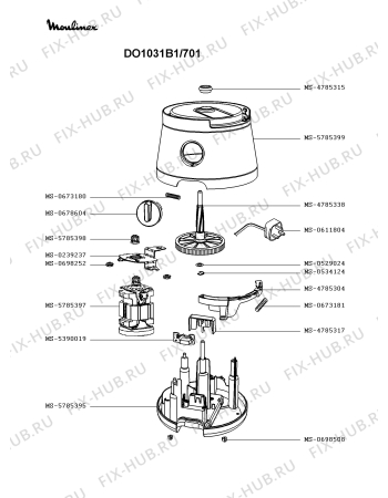 Взрыв-схема кухонного комбайна Moulinex DO1031B1/701 - Схема узла RP002803.5P2
