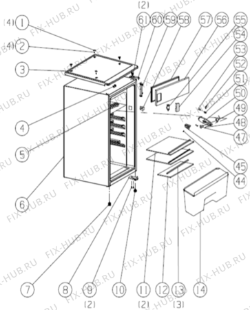 Схема №1 R1008F (421371, HTS10562) с изображением Дверь для холодильника Gorenje 298761
